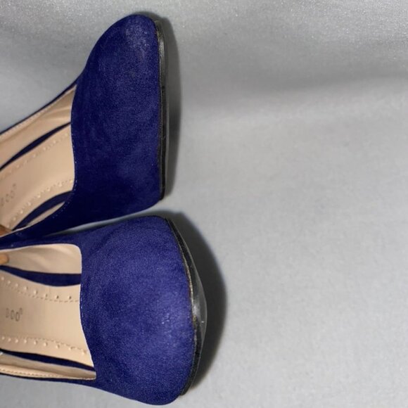 Bamboo Size 8 1/2 Cobalt Blue Ankle Strap Wedges - Picture 16 of 16